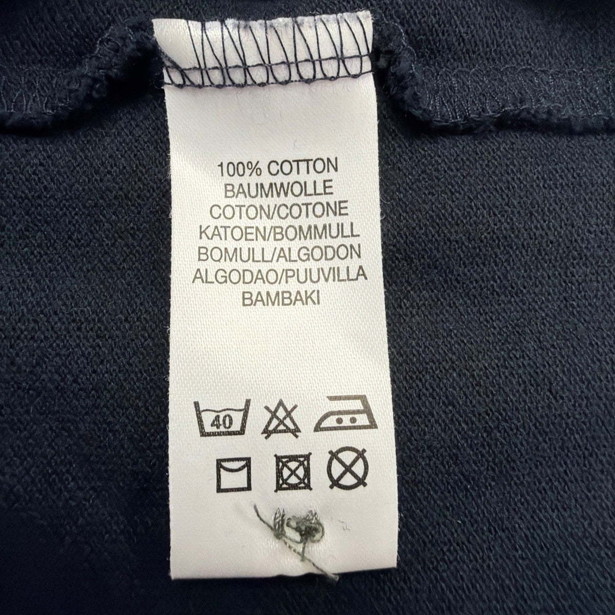 Mens Navy Blue Cotton Polo Shirt With Logo Embroidery Sz XL
