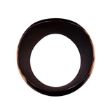 Vintage Chunky Horn Bangle Bracelet With Elephant Inlay Black & Beige Women