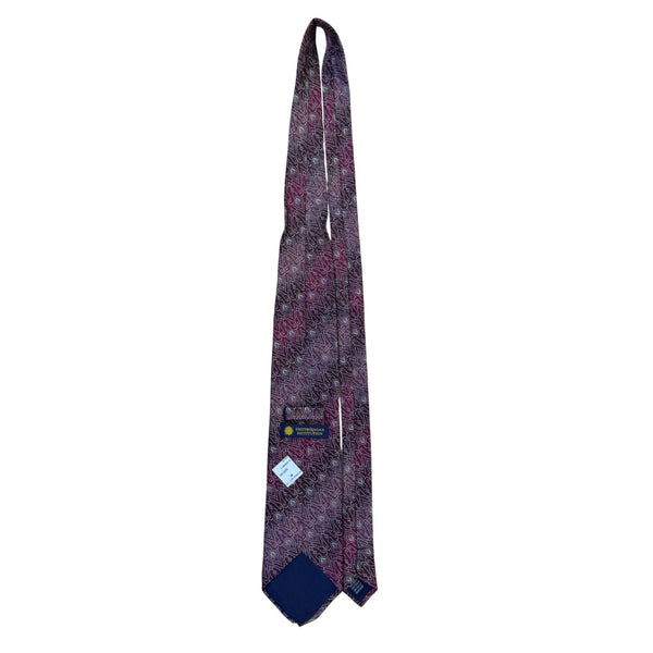 Smithsonian Institution Mens Burgundy & Blue 100% Silk Tie Paisley Pattern
