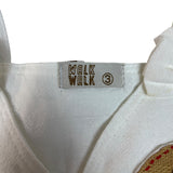 Walk Walk White Sleeveless Dress With Elephant Appliqué & Button Details Sz 3