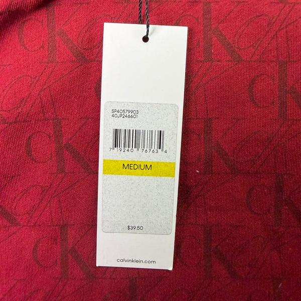 Calvin Klein Men’s Red Cotton Logo Print T-Shirt Size M - New