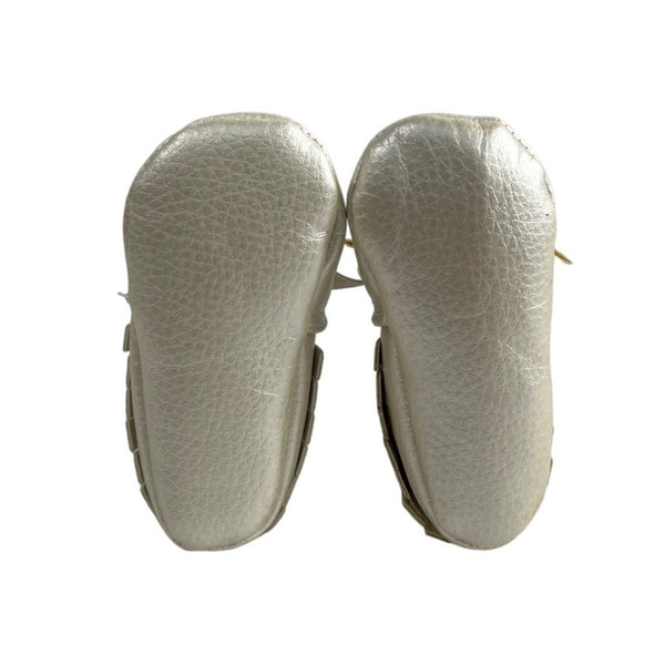 Carter’s Toddler Girl's Satin Ivory Moccasin Shoes Sz 0-3M