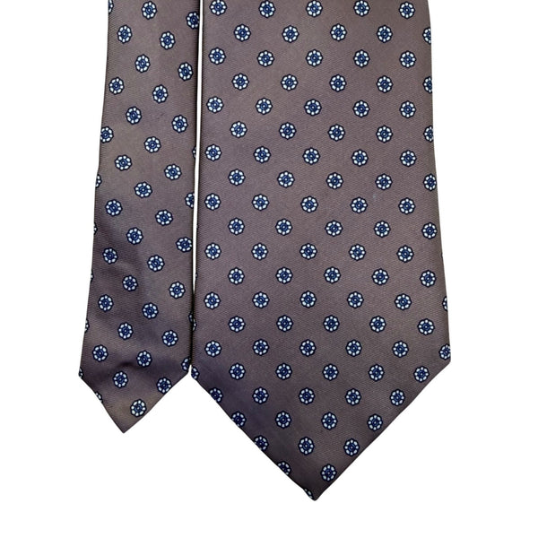 Barini Originals Mens Brown Silk Floral Pattern Necktie