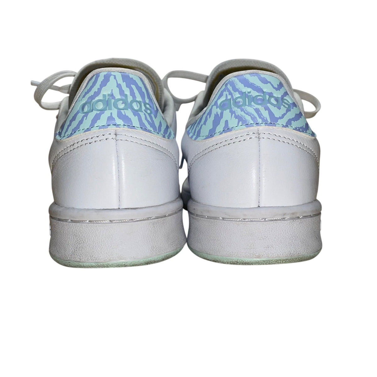 Adidas Women’s Blue Mint Zebra Stripe Pattern Grand Court Sneakers Size 10
