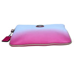 Coach Women’s Pink & White Ombré Leather With Key Lace Detail Wristlet Clutch