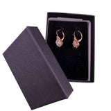Sterling Silver 925 Women Rose Gold Tone Earrings With Clear CZ Stone