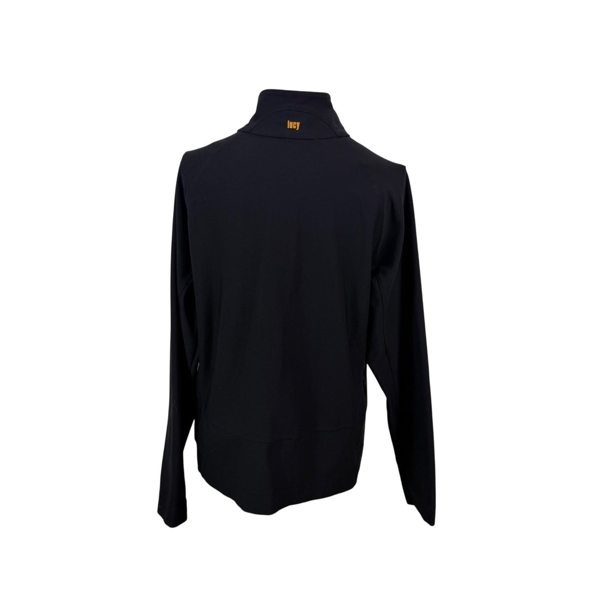 Lucy Womens Black Full-Zip  Jacket Stretch Fabric High Collar With Pockets Sz XL