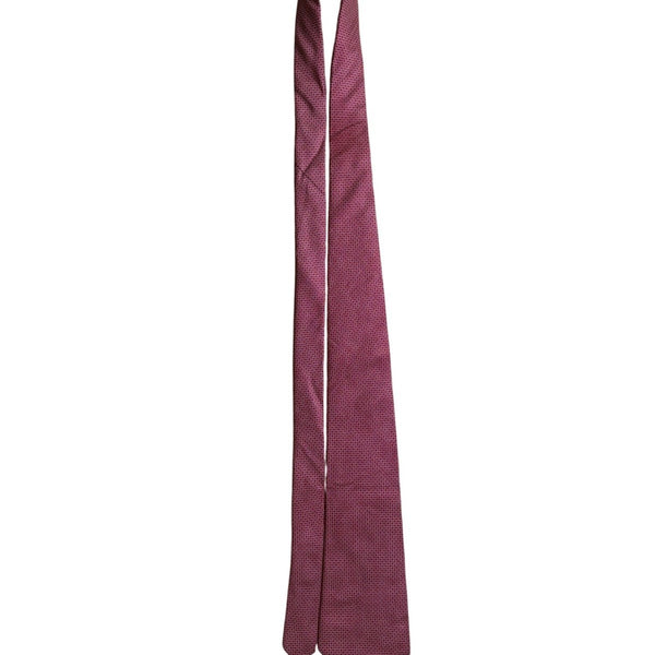 Christian  Red Silk Patterned Neck Tie Woven In Italy Elegant Classic Style