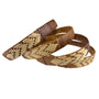 Vintage Woven Bamboo & Rattan Bangle Set For Women Natural Rustic Accents Size O