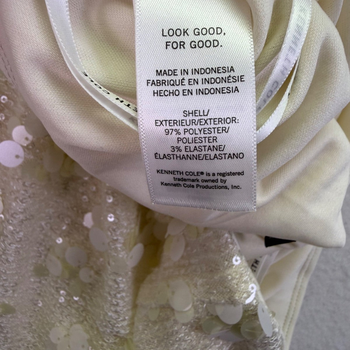 Kenneth Cole Women Beige Sequin Mini Skirt Polyester Blend Size M