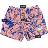 Nike Mens Peach & Blue Swim Trunks Standard Fit Abstract Pattern Size XL