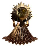 Vintage Gold Tone Angel Brooch Faux Pearl Rhinestone Accents Elegant Accessory