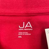 John Ashford Mens Red Polo Shirt Short Sleeve Casual  Sz XXL