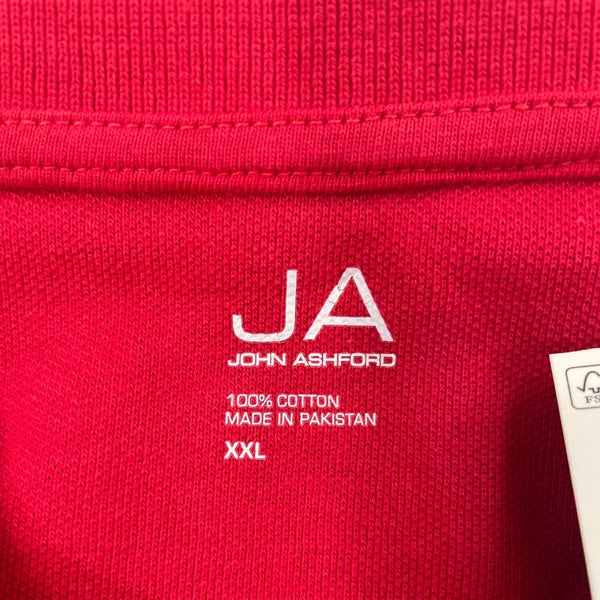John Ashford Mens Red Polo Shirt Short Sleeve Casual  Sz XXL