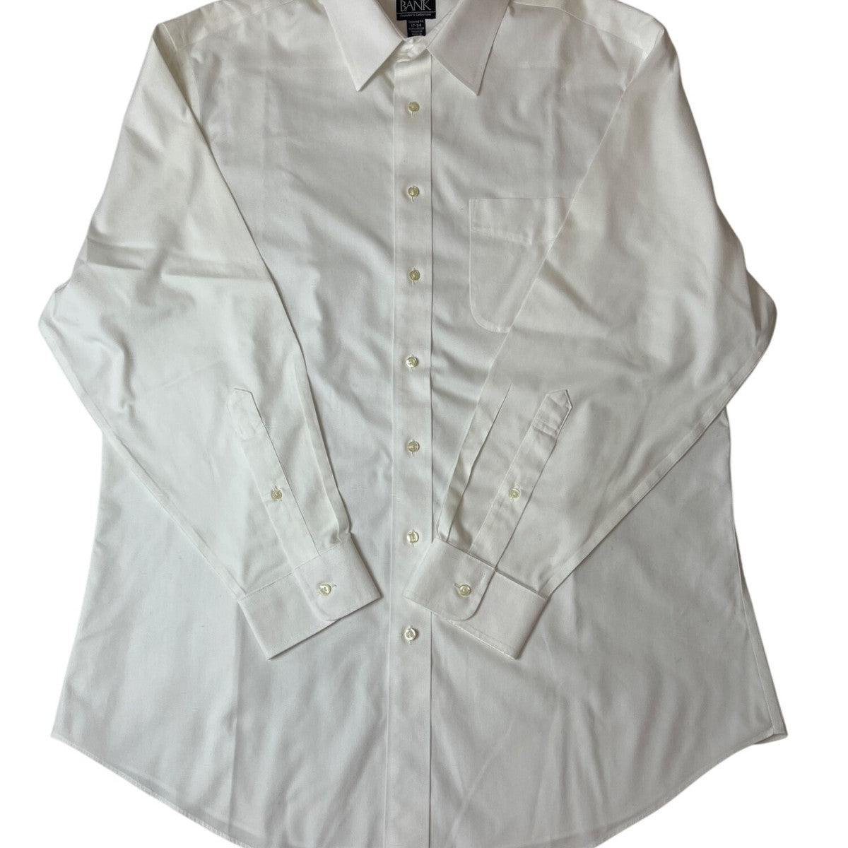 Jos A Bank Mens White Yellow Button-Down Dress Shirts 16.5 34