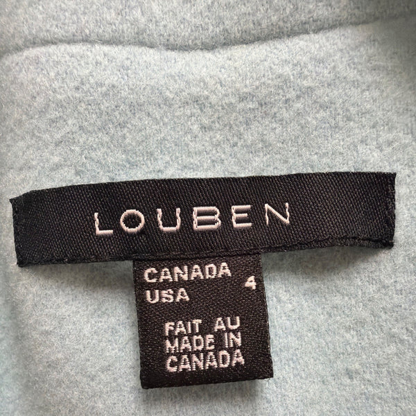 Louben Womens Mint Wool & Cashmere Blend Belted Blazer Coat Size 4