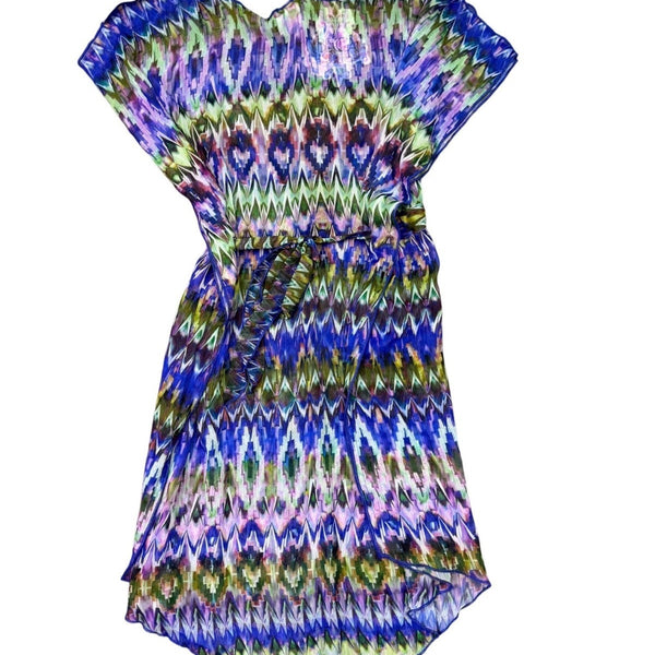 Becca By Rebecca Virtue Womens Multi-Color V-Neck Kaftan Cover-Up Size M-L