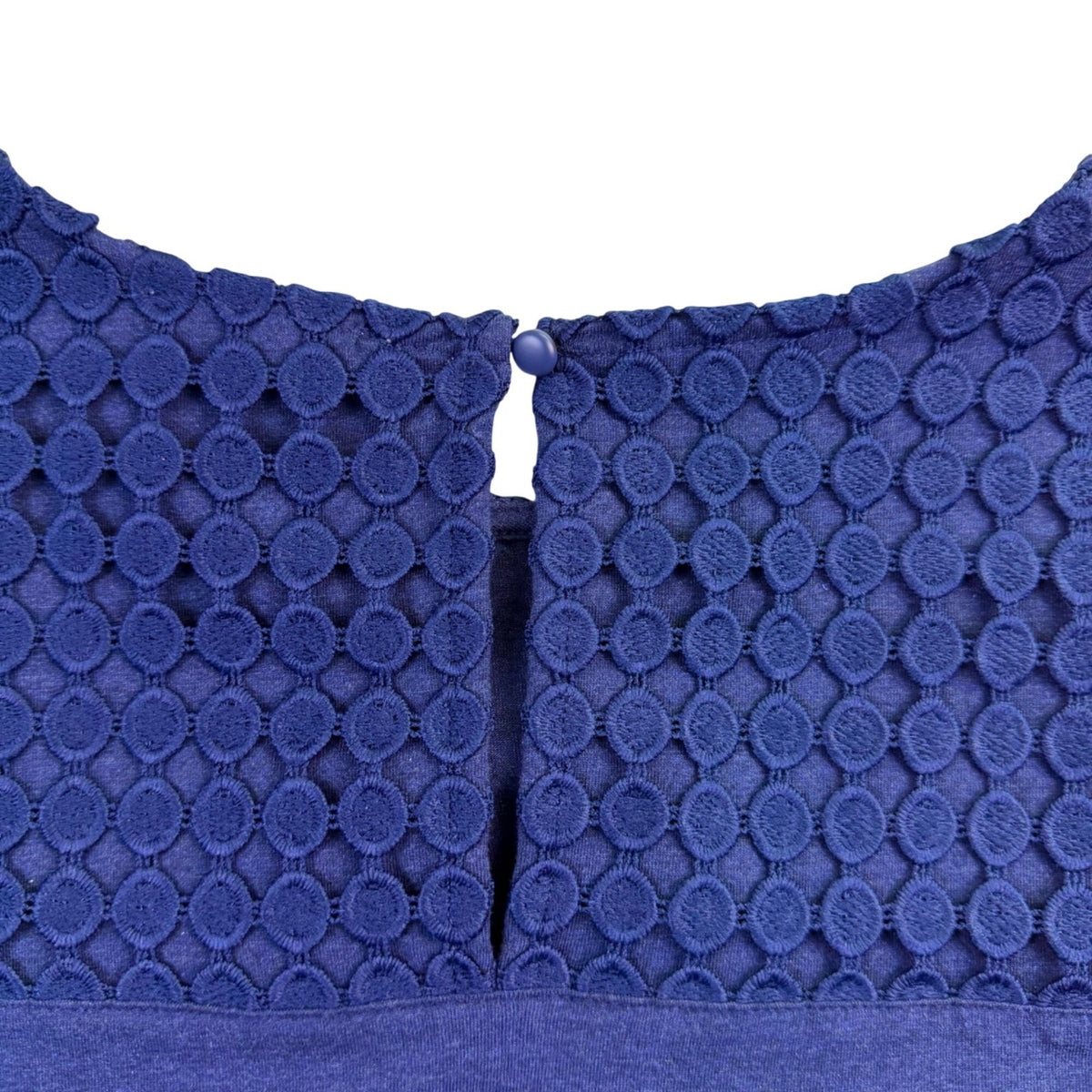Chicos Womens Navy Top Bell Sleeves Blue Perforated Style Sz XL