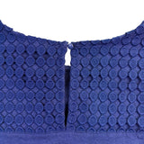Chicos Womens Navy Top Bell Sleeves Blue Perforated Style Sz XL