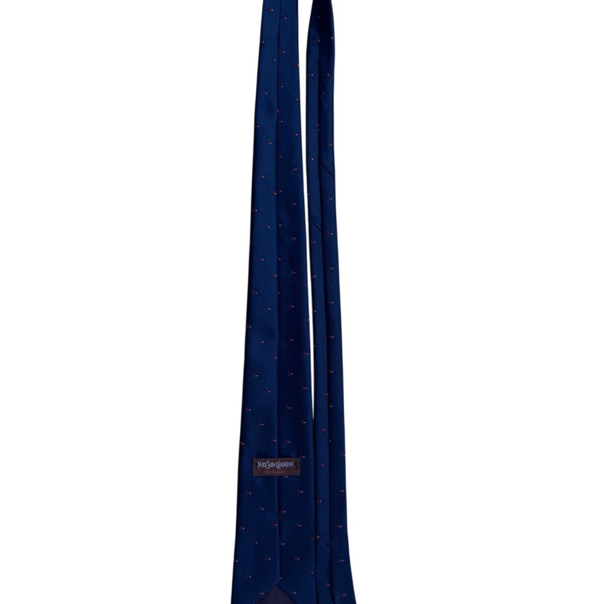 Y Saint Laurent Mens Navy Polyester/Silk Floral Pattern Classic Neck Tie