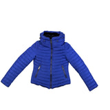 Zara Basic Womens Blue Quilted Winter Puffer Jacket W/ Zippered Pockets Size S