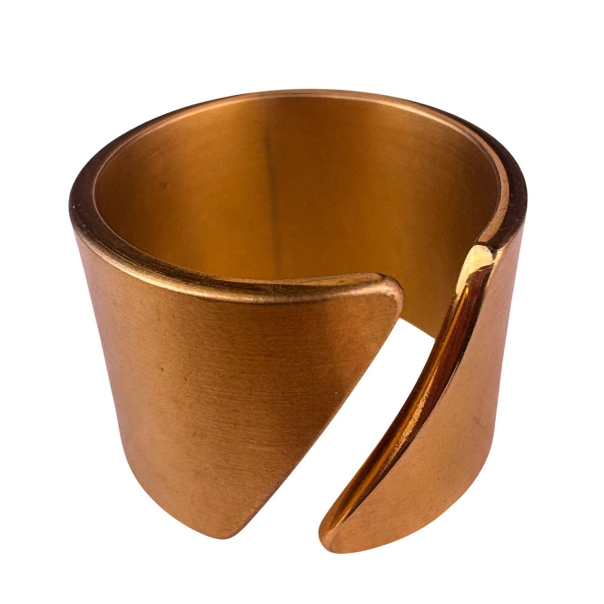 Romano Womens Gold Tone Brass Ring Statement Modern Wrap Fits Size 8-9