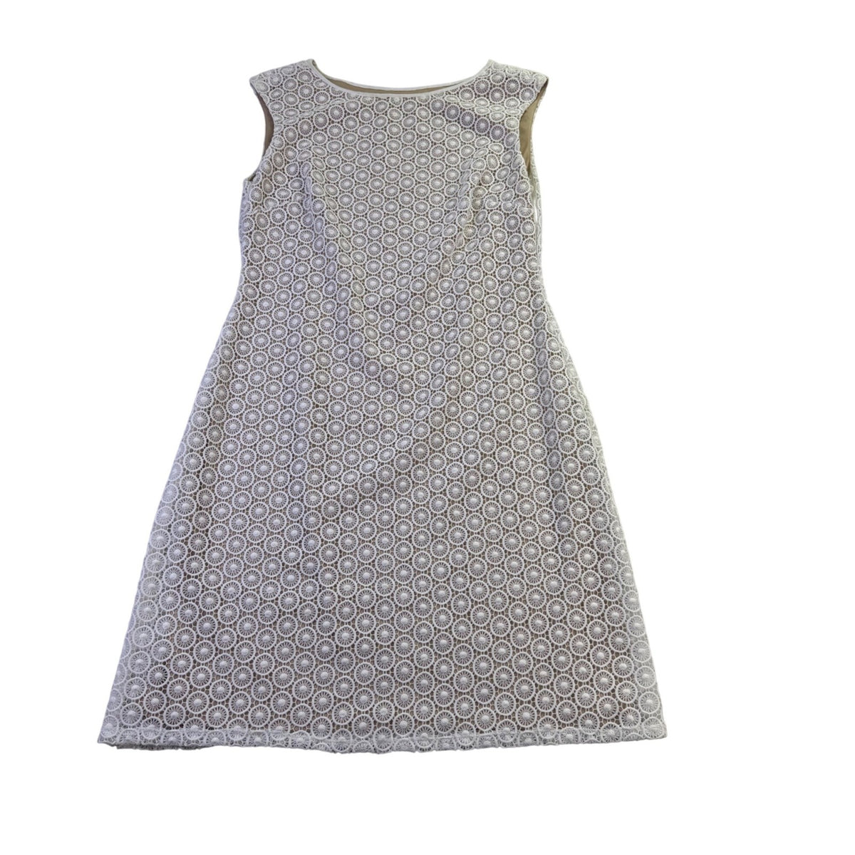 Jessica Howard Womens Beige Polyester Sleeveless A-Line Dress Geometric Size 12