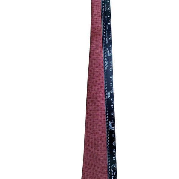 Christian  Red Silk Patterned Neck Tie Woven In Italy Elegant Classic Style