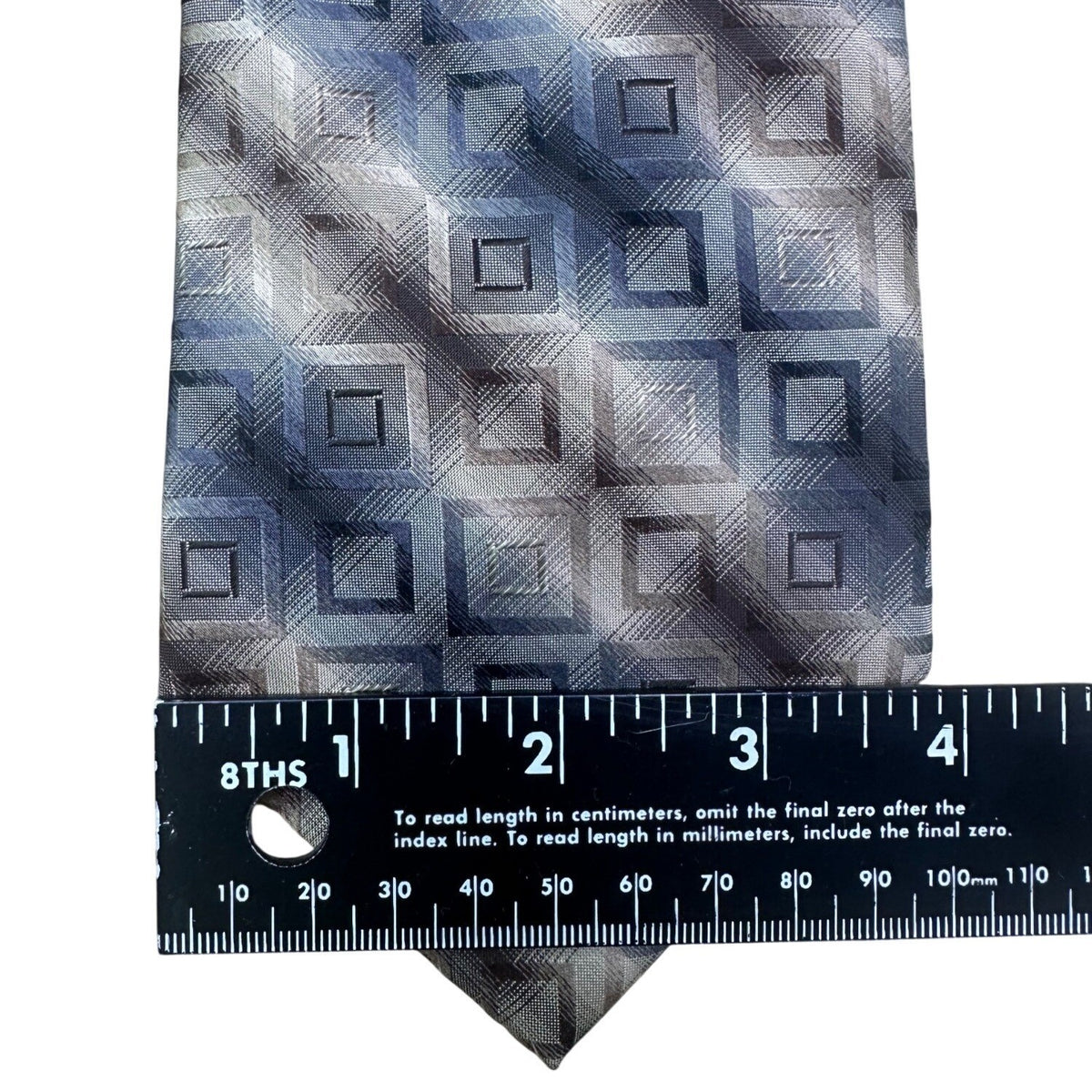 Kenneth Cole Mens Blue 100% Silk Geometric Handmade Tie Elegant Design