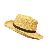 Dorfman Pacific Unisex Natural Straw Hat W/Brown Band Genuine Raffia