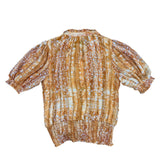 Rachel Zoe Womens Orange Patterned Top Lightweight Stylish Size S 