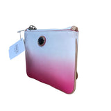 Coach Women’s Pink & White Ombré Leather With Key Lace Detail Wristlet Clutch