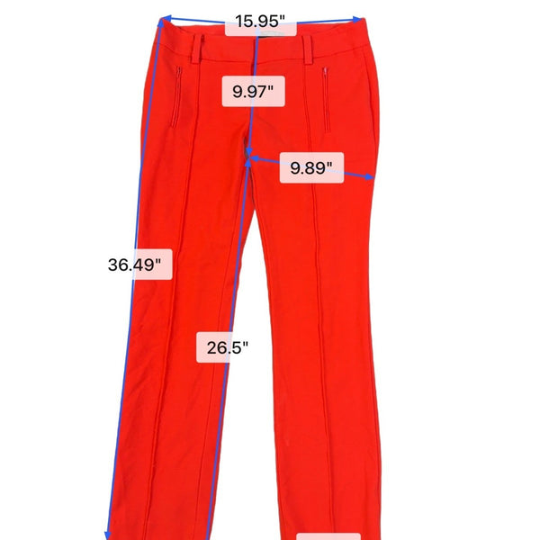 Ann Taylor Womens Red Petite Straight-Leg Pants Size 8P