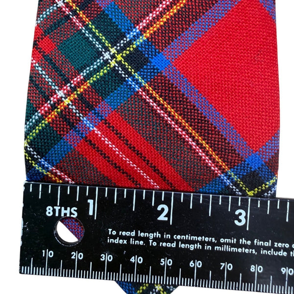Ingles Buchan Men’s Red Wool Royal Stewart Plaid Necktie Scotland Traditional 3"