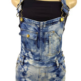Anthropologie Womens Blue Cotton Blend Tie-Dye Denim Overalls Size 24 Petite