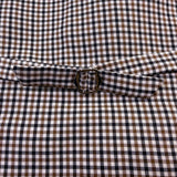 Belle Poque Womens Brown & Black Gingham Plaid Vest Blazer Top Size M