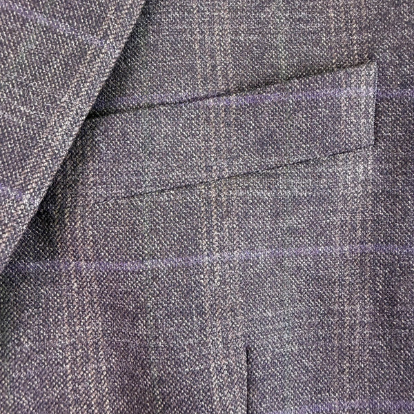 Calvin Klein Mens Gray Check Wool Blazer Jacket Stylish Plaid Formal Wear Sz40R