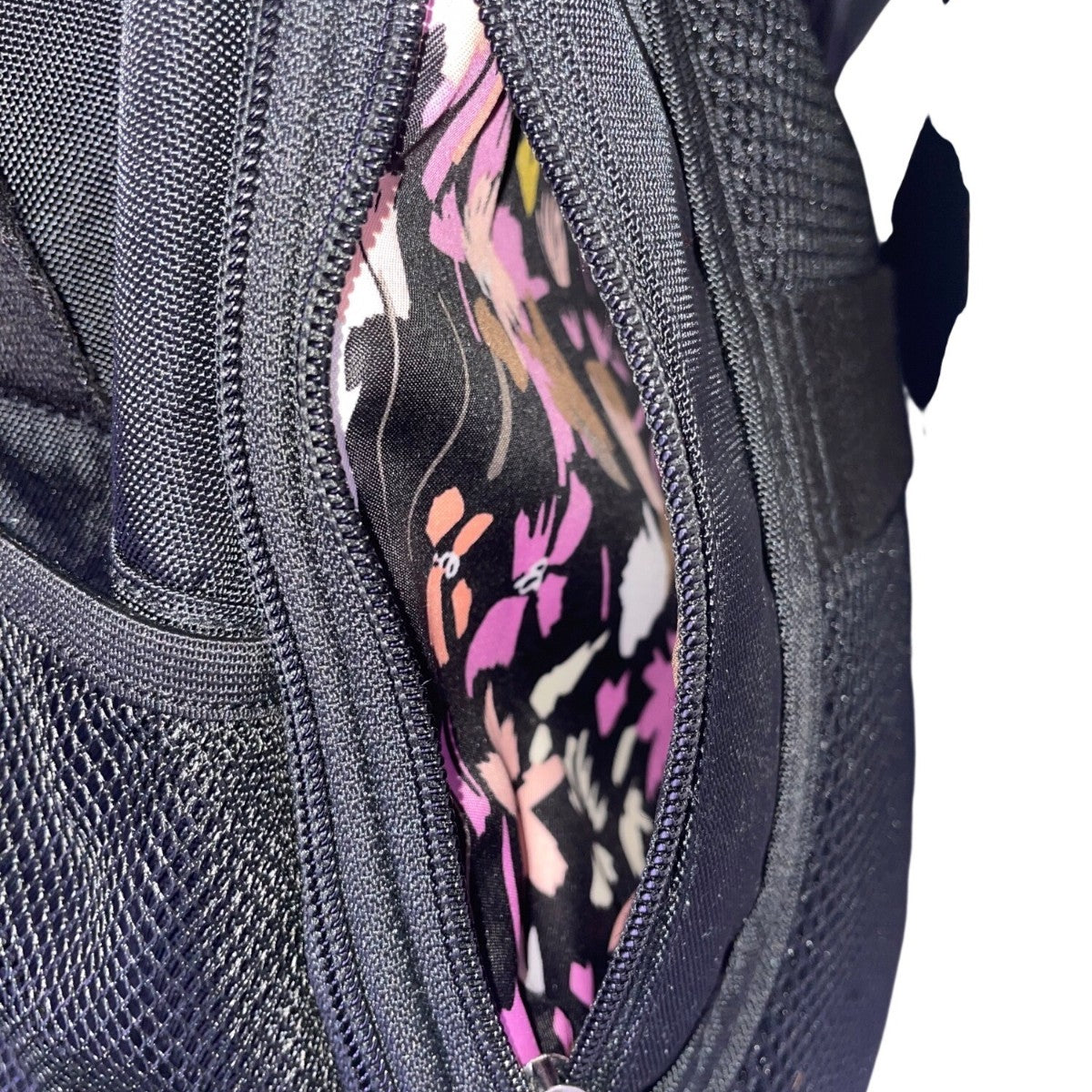 Vera Bradley Women’s Black Nylon Floral Lining Adjustable Straps Backpack