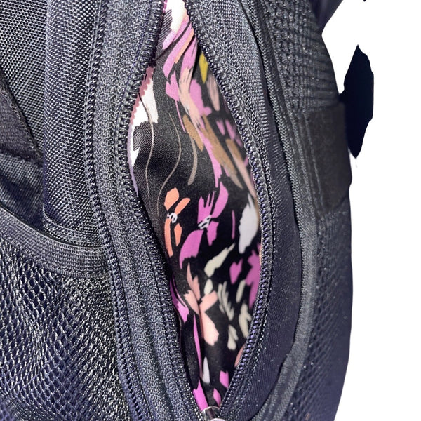 Vera Bradley Women’s Black Nylon Floral Lining Adjustable Straps Backpack