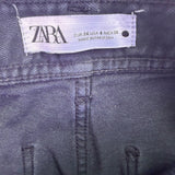 Zara Womens Black Wide Leg Frayed Hem Jeans Casual Style Size 4 