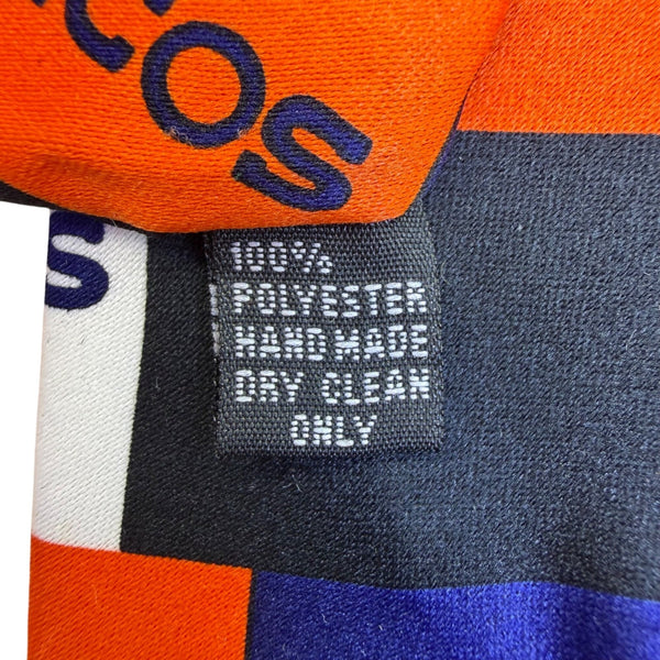 NFL Team Apparel Mens Orange/Blue Polyester Denver Broncos Tie Handmade Logo Des