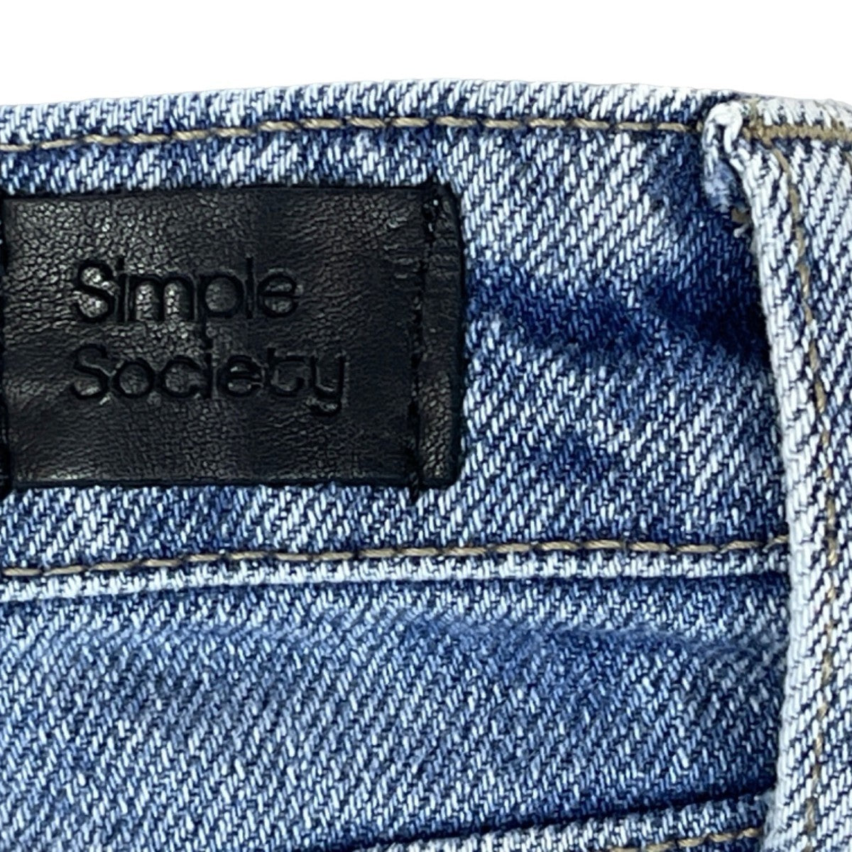 Simple Society Womens Straight Leg Distressed Denim Jeans Size 25 Premium Fabric