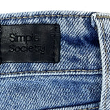 Simple Society Womens Straight Leg Distressed Denim Jeans Size 25 Premium Fabric