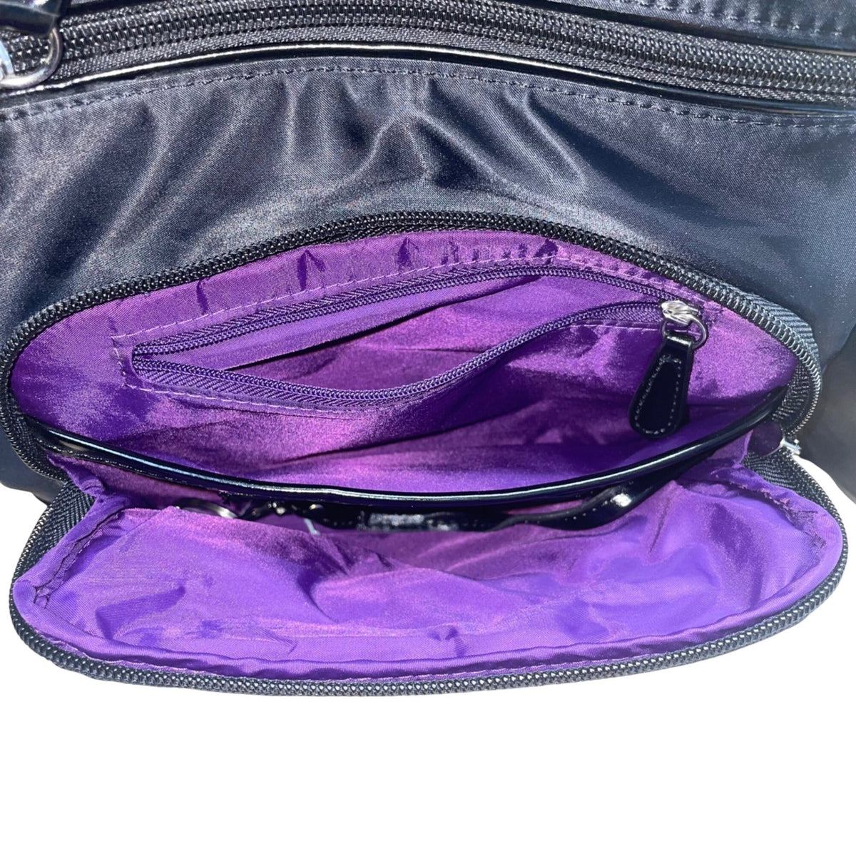 Giani Bernini Women’s Black Nylon Adjustable Strap Multi Pockets Crossbody Bag