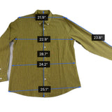 Fabindia Mens Green Striped Cotton Shirt Slim Fit Long Sleeve Size L - New