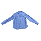 L.L.Bean Womens Blue Linen Button-Up Shirt Long Sleeve Casual Fit Size L