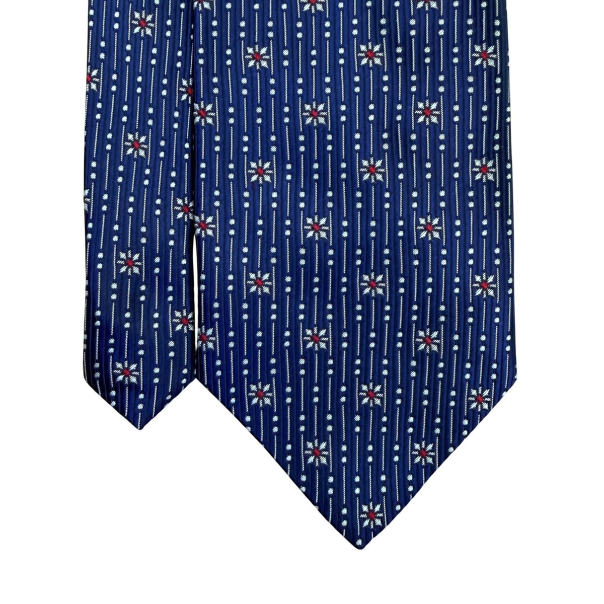 Parkster Mens Blue Silk Handmade Neck Tie Star Dot Pattern