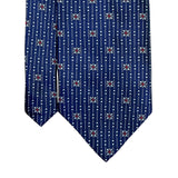 Parkster Mens Blue Silk Handmade Neck Tie Star Dot Pattern