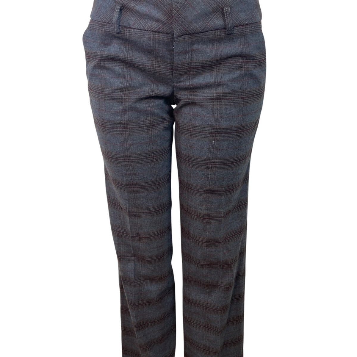 Womens Gray Plaid Straight-Leg Dress Pants By Mexx Size 10