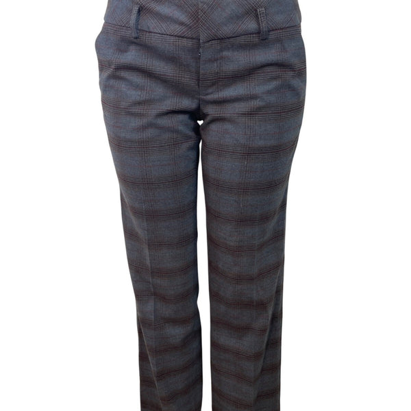 Womens Gray Plaid Straight-Leg Dress Pants By Mexx Size 10